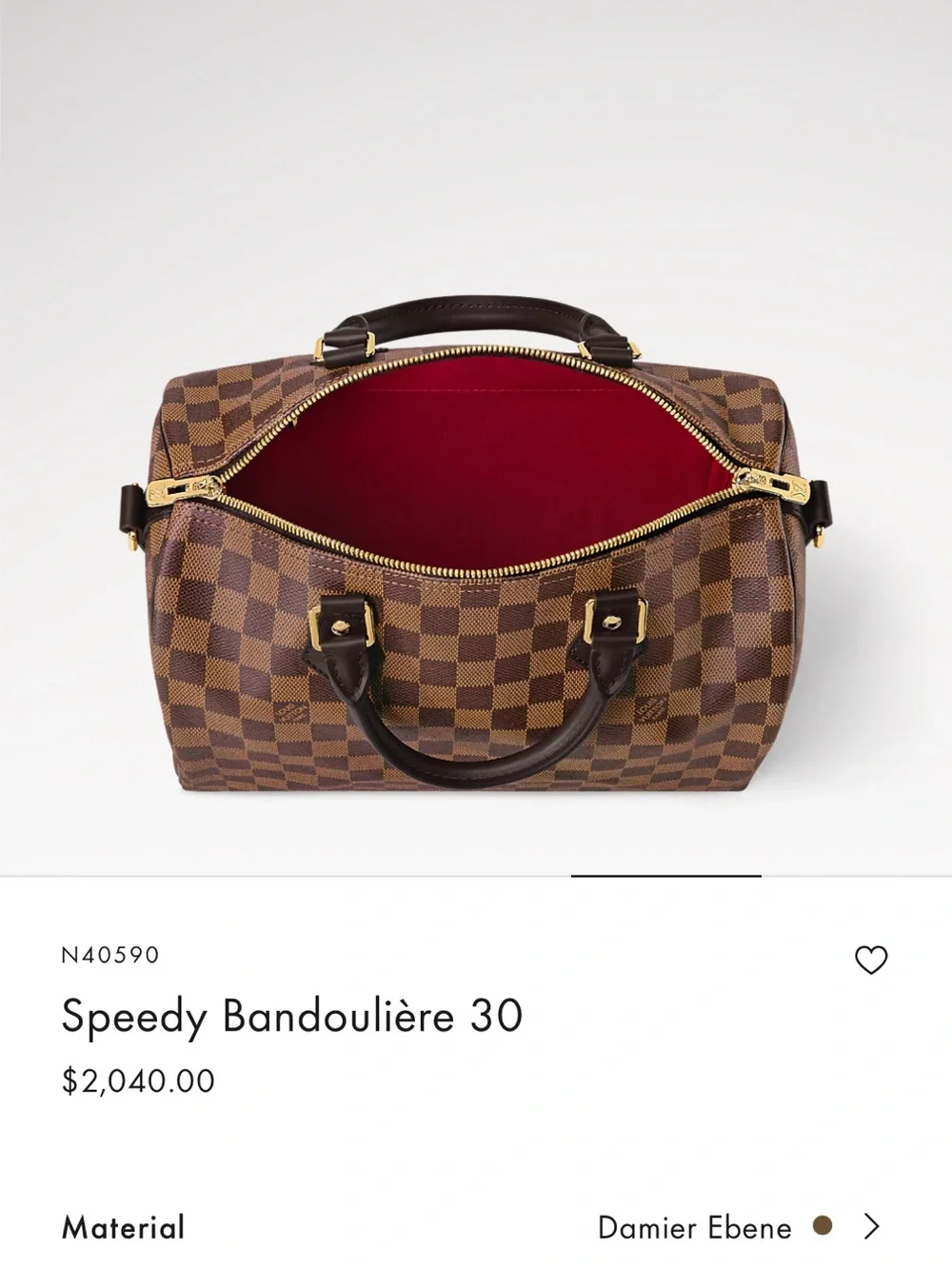 Louis Vuitton Speedy Bandoulière 30 Damier Ebene